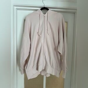 TNA Pale Pink Oversized Zip Hoodie